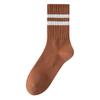 Men's Winter Striped Mid-calf Socks, Boneless Loose Long Socks, Anti-odor and Antibacterial Black Long Socks, Men's Autumn and Winter Socks