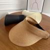 Summer Fashion Anti-UV Summer Visors Hat Wide Brim Empty Top Breathable Sun Hat Raffia Headband Sunshade Cap For Outdoor Hiking