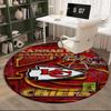 Kansas Chiefs Logo Runder Teppich für Wohnzimmer, Schlafzimmer, Spielzimmer, Stuhlunterlage, Läufer, Kreis Teppich, Große Größe Fan Weihnachtsgeschenk