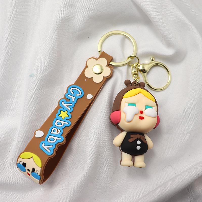 Crying Baby Keychain Pendant Three-dimensional Cute Girl Schoolbag Pendant Pendant Couple Car Key Chain Cartoon