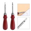 1Pc Rust Proof DIY Leather Edge Shaver Professional Edge Trimmer Wood Handle Stainless Steel Blade Leather Chamfer Tool