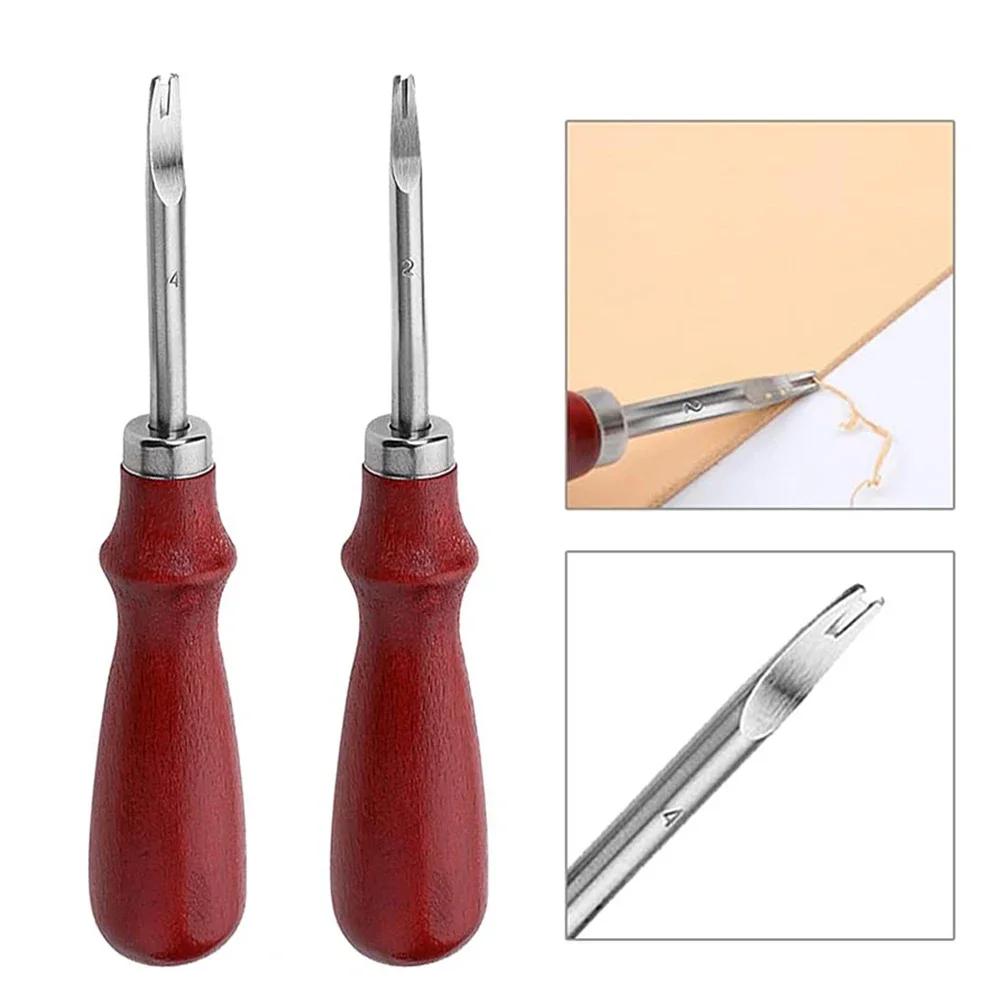 1Pc Rust Proof DIY Leather Edge Shaver Professional Edge Trimmer Wood Handle Stainless Steel Blade Leather Chamfer Tool