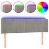 VidaXL Tête de Lit à LED Meuble de Chambre à Coucher Accessoire de Lit Double Tête de Cadre de Lit Intérieur Gris Clair 3123004