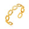 Modern C-Shaped Hollow Square Chain Stainless Steel Bangle Bracelet