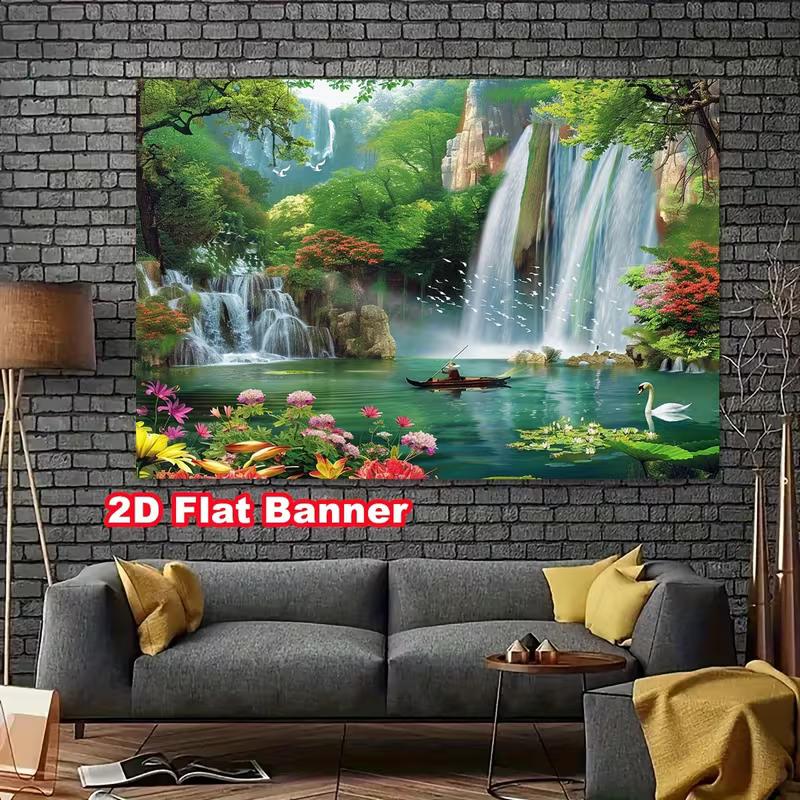 2D Waterfall Landscape Background Cloth for Video Studio
