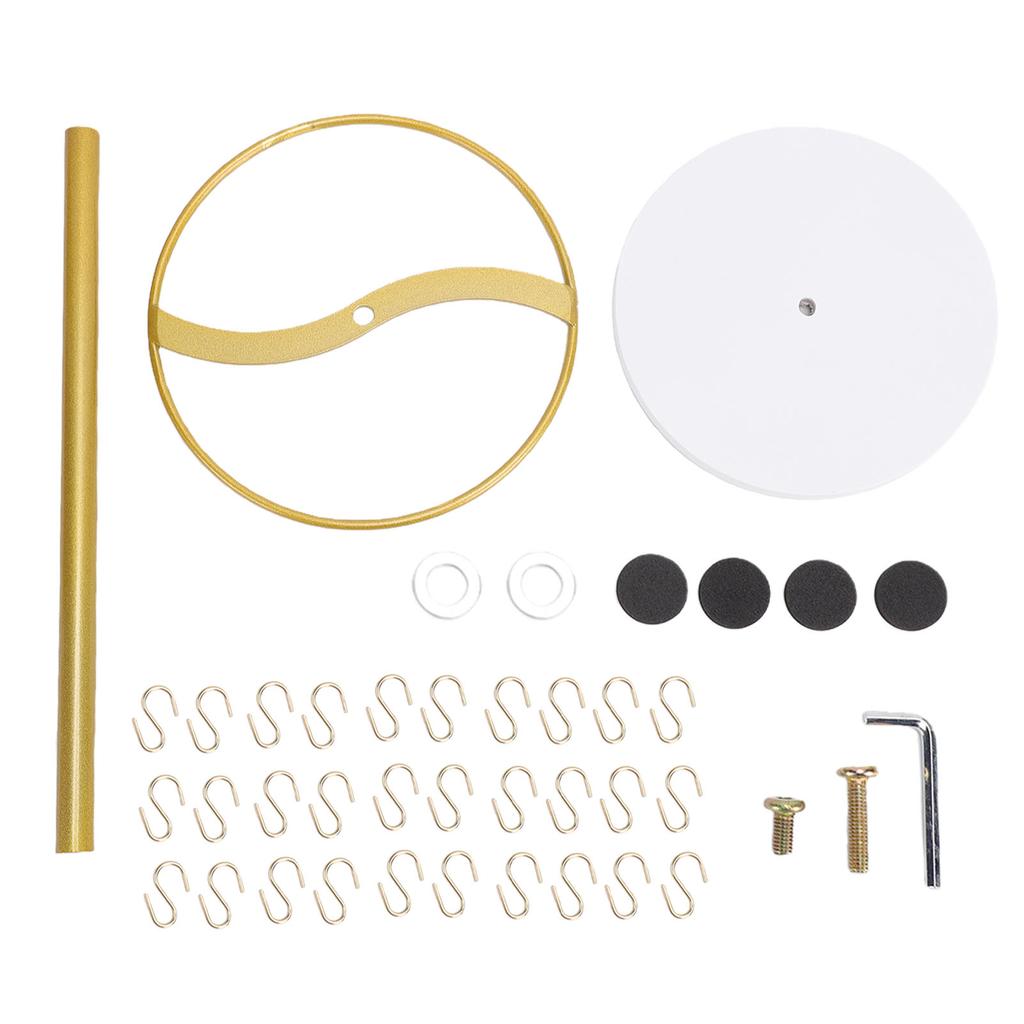 Headband Display Stand 22 Hooks Round Shape Metal Wood Jewelry Hairband Holder Display Rack