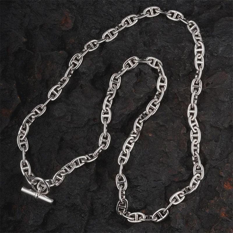 S925 Versilberte Vielseitige Hip-Hop Schlüsselbeinkette für Damen