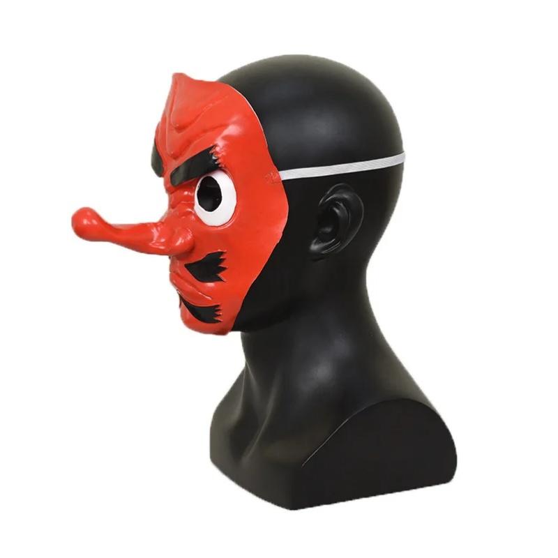 Anime Kimetsu No Yaiba Urokodaki Sakonji Red Latex Tengu Mask Anime Cosplay Accessories Halloween Party Prop Maks