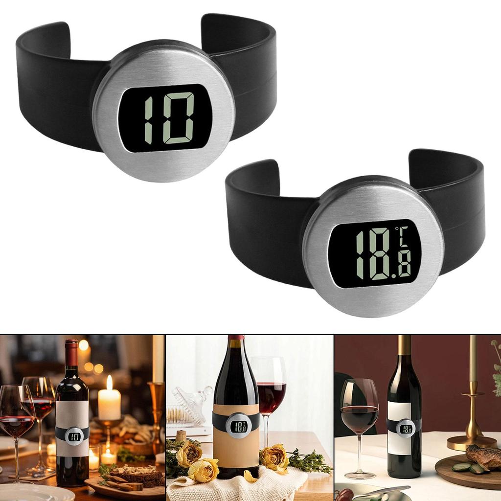 Wine Bottle Thermometer Kitchen Sleek Men Women Easy to Use Practical Simple Wine Bottle Temperature with LCD Display