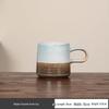 OLOEY Light Blue Gradient Ceramic Mug with Spoon