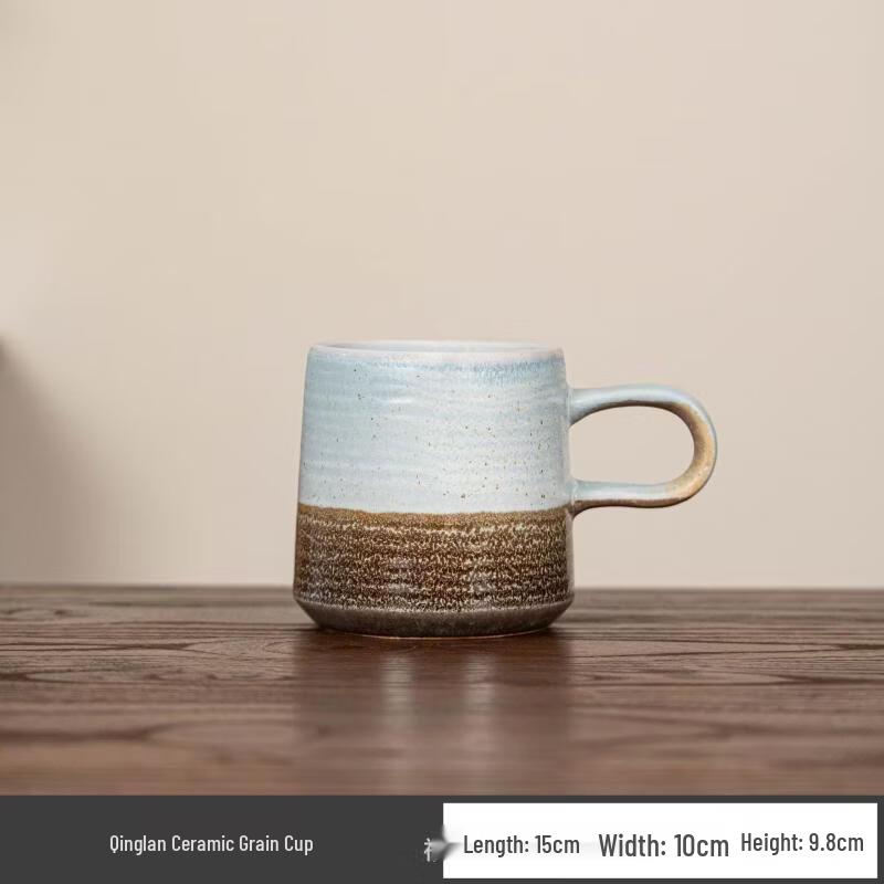 

OLOEY Light Blue Gradient Ceramic Mug with Spoon