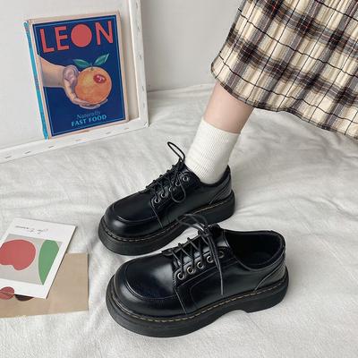 Autumn Women Platform Vintage Vintage Brown PU Leather Shoes Oxford Shoes Women Fashion Loafer Shoes Black Oxford Shoes