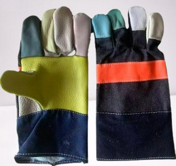 First Layer Cowhide Welding Gloves: Oil, Puncture & Wear-Resistant for Rebar and Sheet Metal Work.