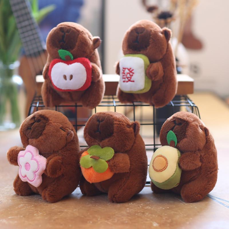Adorable Cute Capybara Plush Keychain Stuffed Toy With Soft Short Fur Design