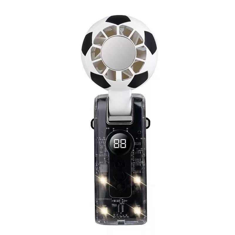Portable Foldable Transparent Mecha Fan with High-Speed Cooling Ice Pack for Football Fans 59.88*57.94*170.2