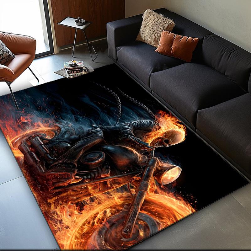 Ghost Rider Area Rug Suitable for Indoor And Outdoor,Carpets for Playroom, Homes, Offices, Living Rooms,Home Decor,Christmas Fan Gift