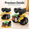 Mini Robot Building Blocks Set, Cute Tracked Brick Robot Model With Plant Accessory, Creative Desktop Display Toy Gift