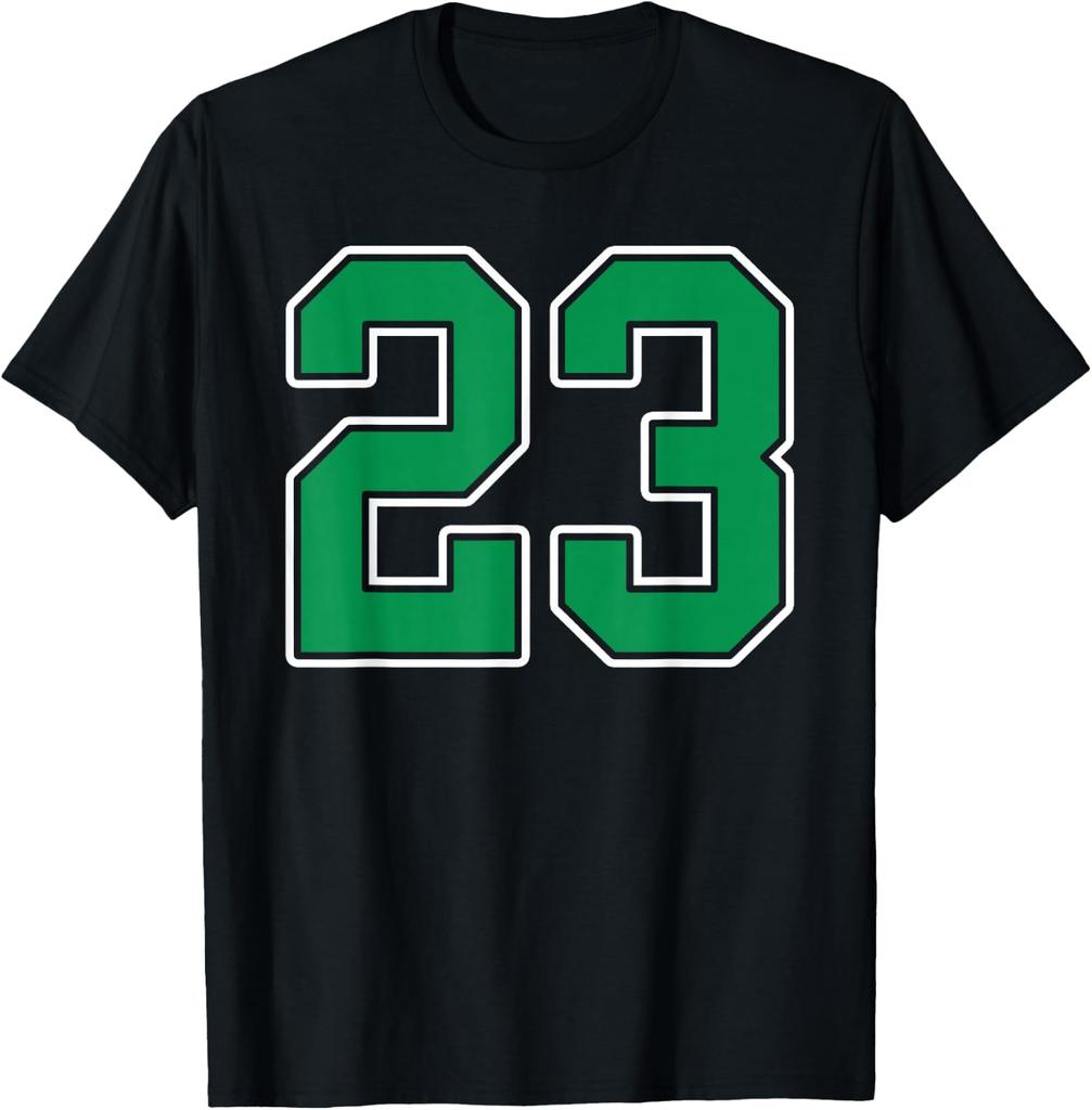 Kelly Green White Number 23 Jersey Player Uniform #23 T-Shirt