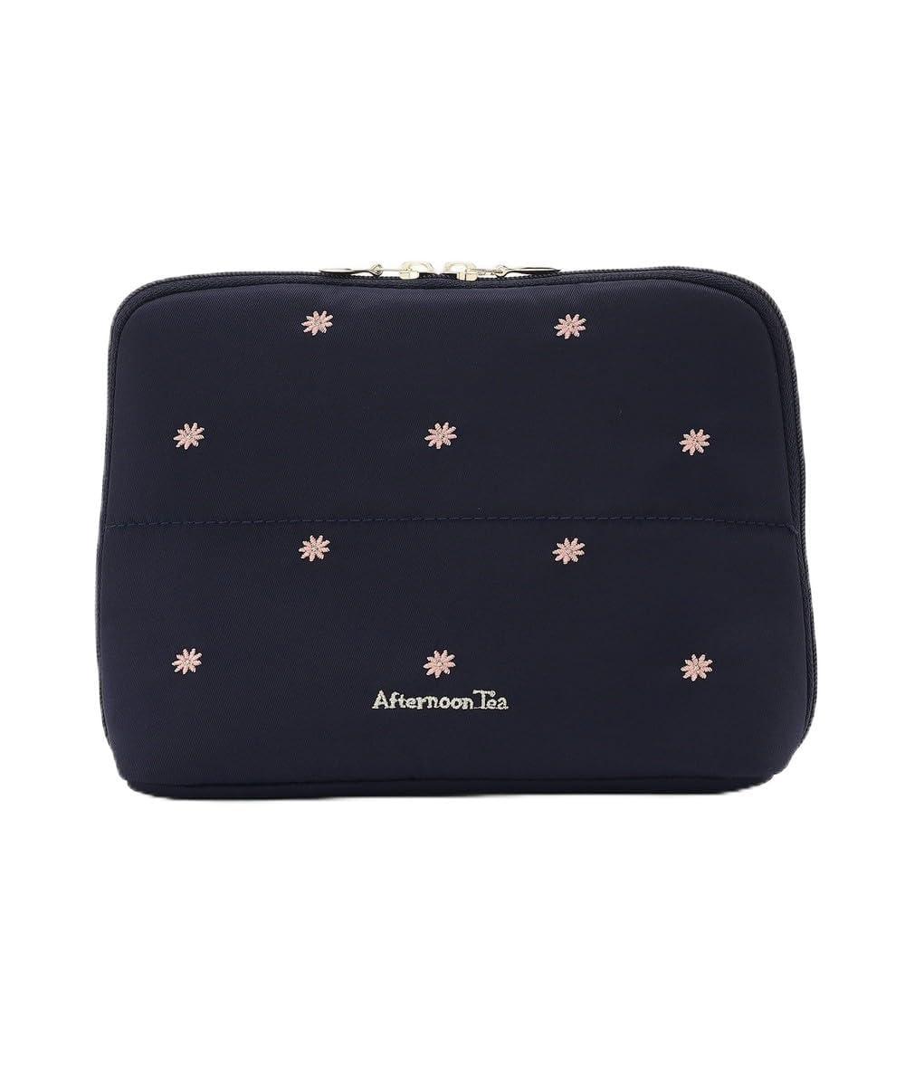 Сумка-пенал Afternoon Tea Living JQ54, Складная сумка с вышивкой цветов, Темно-синий