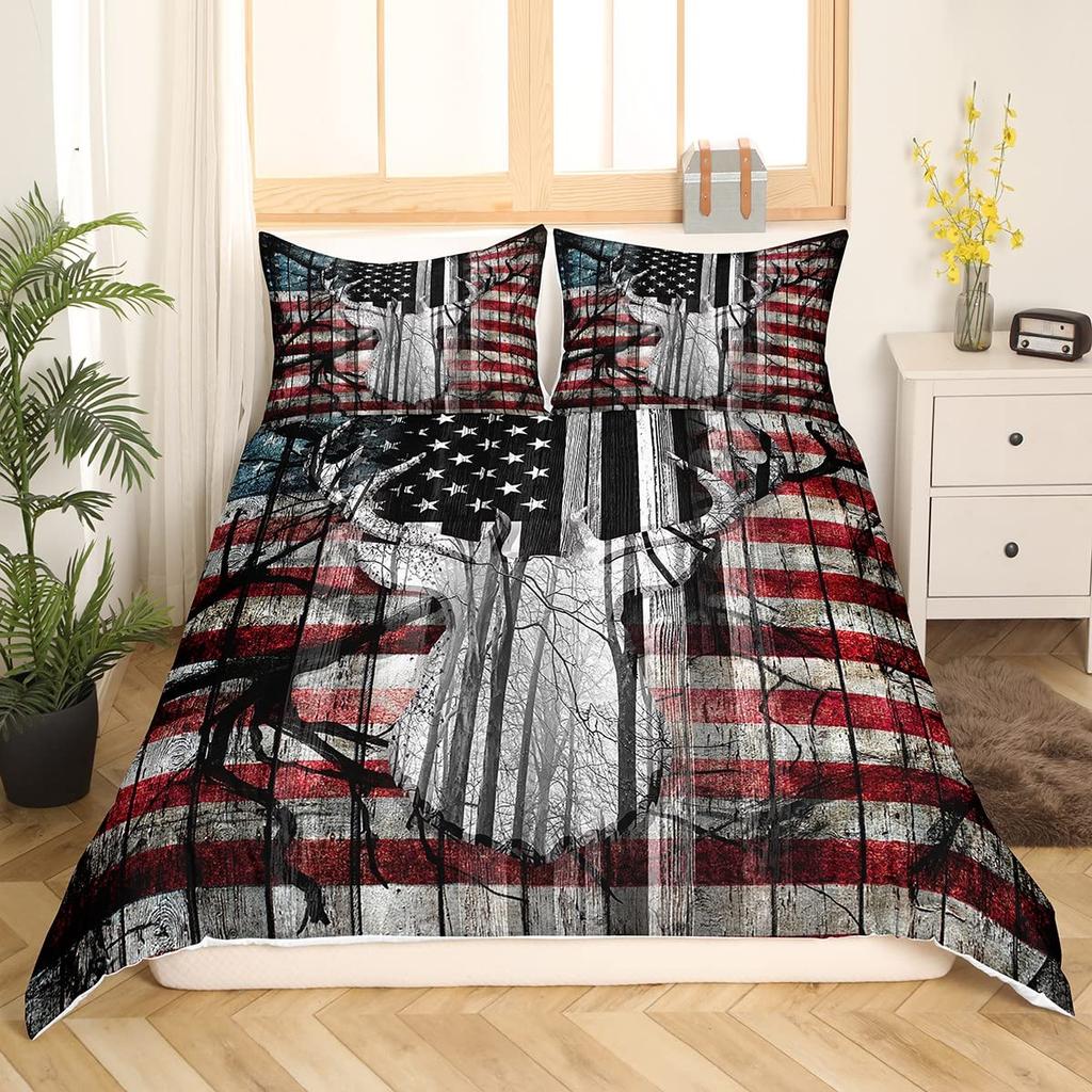 Cool Deer Bedding Collections King Queen Size Comforter Collections For Boys Kids Comforter Collections With 1 Comforter 2Pillowcases Room Decor