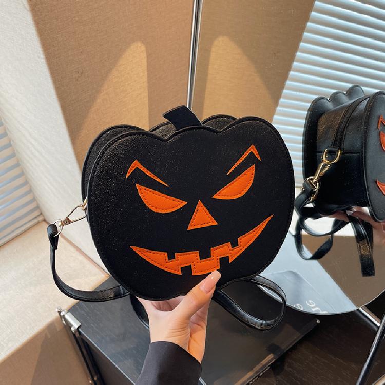 Dýňová crossbody taška pro ženy Dýňová taška přes rameno Dámská Halloweenská taška PU kůže Démon Messenger taška Halloweenská nákupní taška
