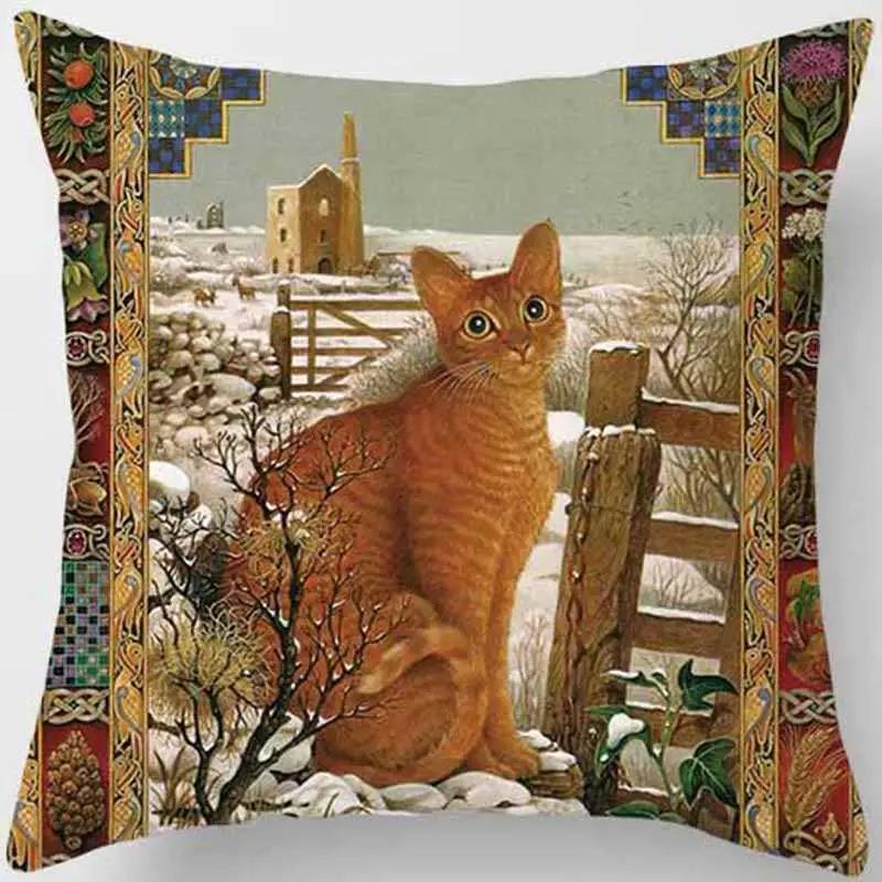 Unique Cat Pattern Pillowcase Sofa Home Decoration Car Office Supplies Outdoor  Cushion