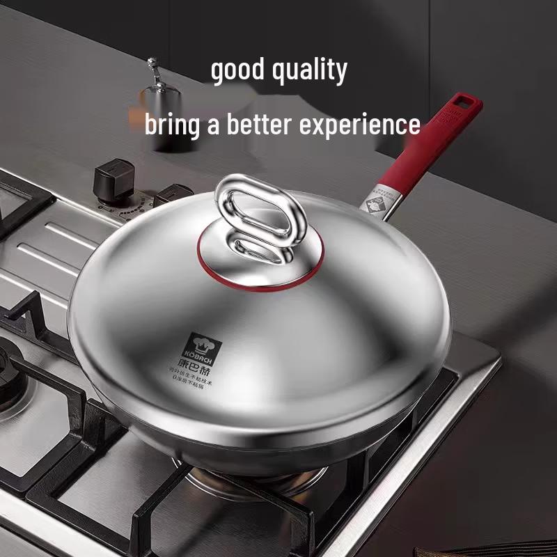 32cm 316L Stainless Steel Non-Stick Wok