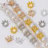5/10pcs 18K Gold Plated Zircon Crown Beads,Spacers For Beads,Beads For Creating Jewelry Making Supplies,Bracelets Bead Separator