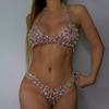 European And American Exaggerated Rhinestone Women'S Sexy Bra Thong Chain Ab Colored Diamond Body Chain Set Body Chain