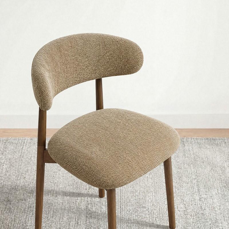 C-vormige rugleuning Hoefijzer Eetkamerstoelhoes Stretch Elastische Beschermhoes Voor Houten Stoelen in Huis beige