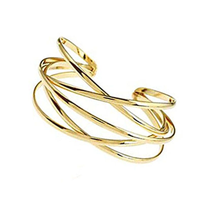 European and American Personality Exaggerated Metal Cross Hollow Bracelet Set, Snake Arm Ring Circle Street Auction Bracelet
