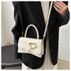 Chic Solid Color Faux Leather Shoulder Bag for Women, Minimalist Square Crossbody Purse, Trendy Casual Handbag