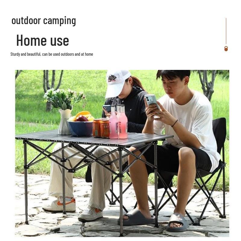 Folding Portable Carbon Steel Camping Table and Chairs Set for Outdoor Dining and Street Stalls