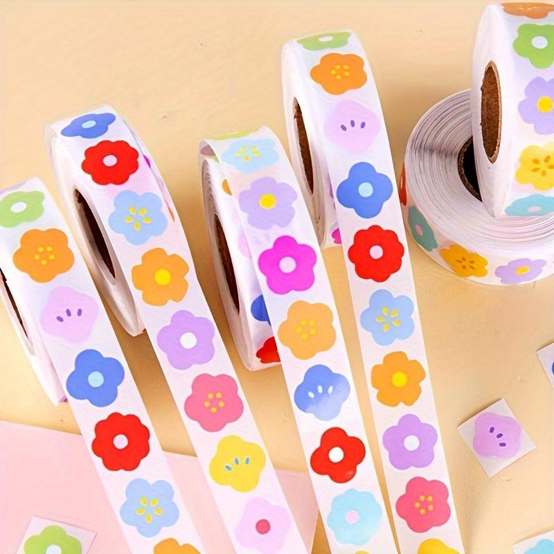 1000pcs/Roll Mini Flower Stickers - Self-adhesive Matte Finish for Scrapbooking, Water Bottles & Crafts Paper Material, Perfect for Creative Projects