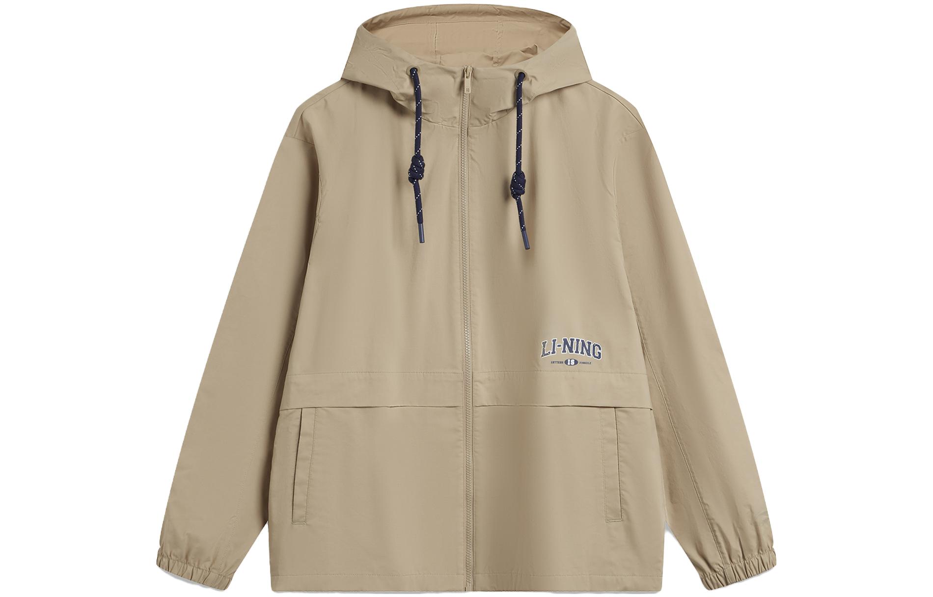 Li Ning Weekend Youth Sports Fashion Collection Trench Coat Men s Authentic Khaki AFDU697-4 M