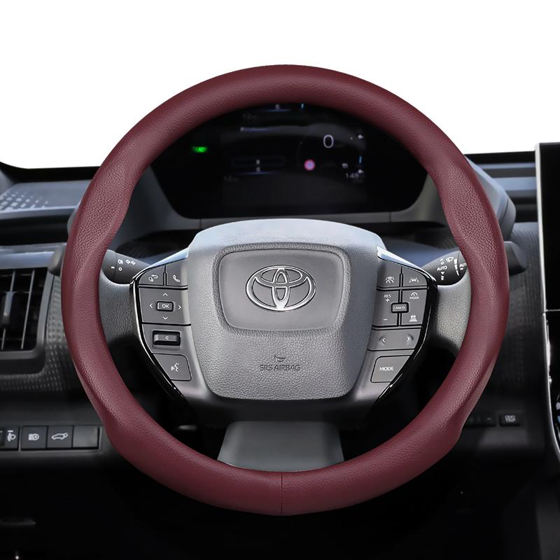 For Toyota 35-36.5cm Round Steering Wheel Cover Ultra-Thin Micro Fiber Leather Camry 86 Scion FR-S GT86 Prius bZ4X Corolla Levin