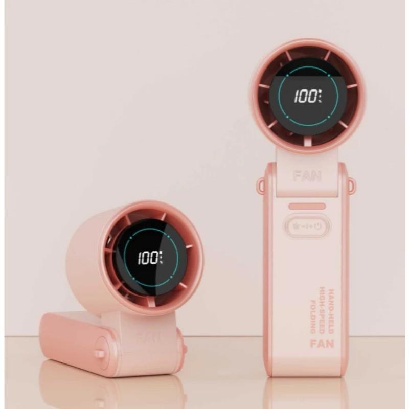 

100 скоростей Портативный настольный электрический вентилятор Перезаряжаемый светодиодный цифровой дисплей Вентилятор циркуляции воздуха Вентилятор с переменной частотой Сильный ветер розовый