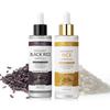 Tónico Exfoliante de Arroz Negro y Blanco, Dúo de Ampollas Rice Glow Shot, Ampolla Hidratante con Niacinamida para el Cuidado Diario de la Piel, Minimizador de Poros para Al