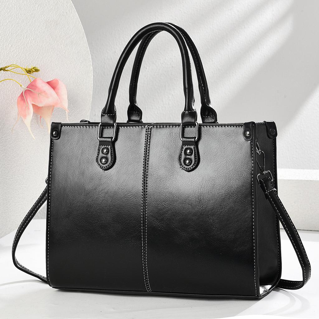 Trendy Oversized Commuter Tote Handbag For Ladies, Multiway European Style Shoulder & Crossbody Daily Bag