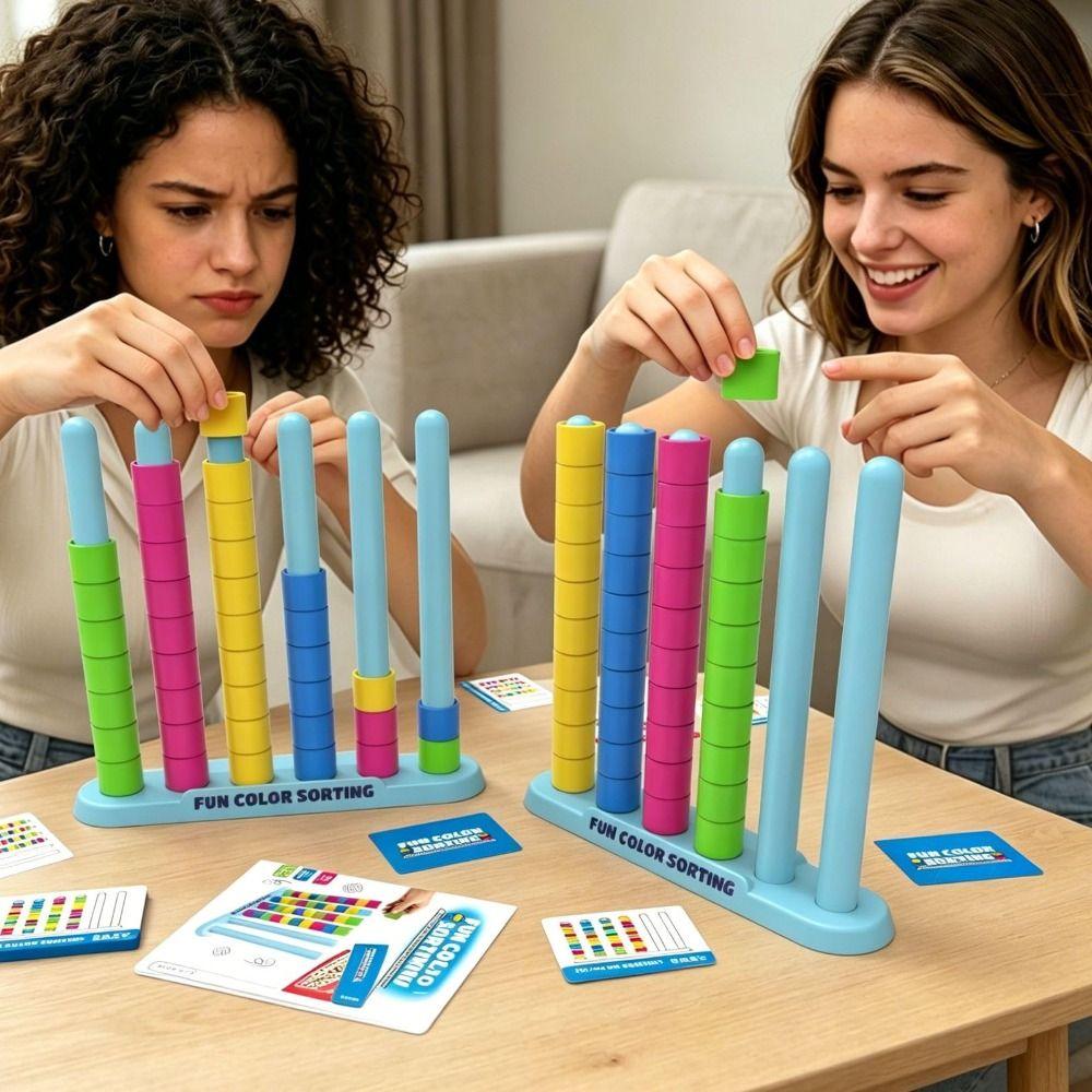 1-2 Spelare Färgstackningspusselspel Plast Interaktivt Bordsspel Familjeinteraktiv Lek