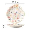Hand-Painted Relief Flower Ceramic Plate, Breakfast Plate, Dessert Plate, Household Dish Plate, Cute Fruit Plate, Pasta Salad Plate