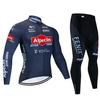 2026 Alpecin Deceuninck Paesi Bassi Set Maglia Ciclismo Manica Lunga Van der Poel Abbigliamento Giacca Termica Bici Tuta Pantaloni Salopette MTB