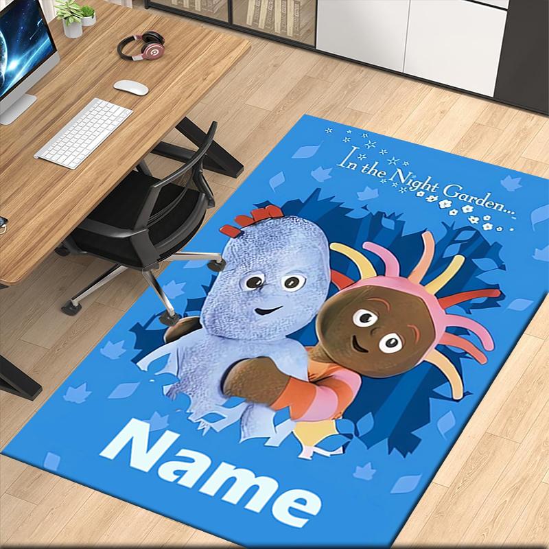 Tappeto Stampato In the Night Garden con Nome Personalizzato, per Sedia da Ufficio Soggiorno Camera da Letto Cucina Decorazioni Regali.