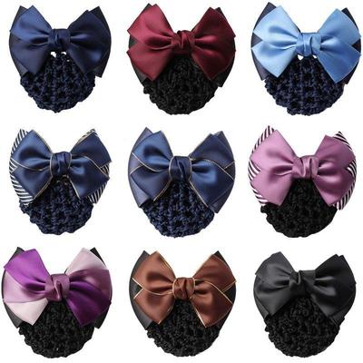 Korean Style Professional Hair Snood: Bow Hair Clip for Waitresses, Nurses, Hotel Staff, and Flight Attendants