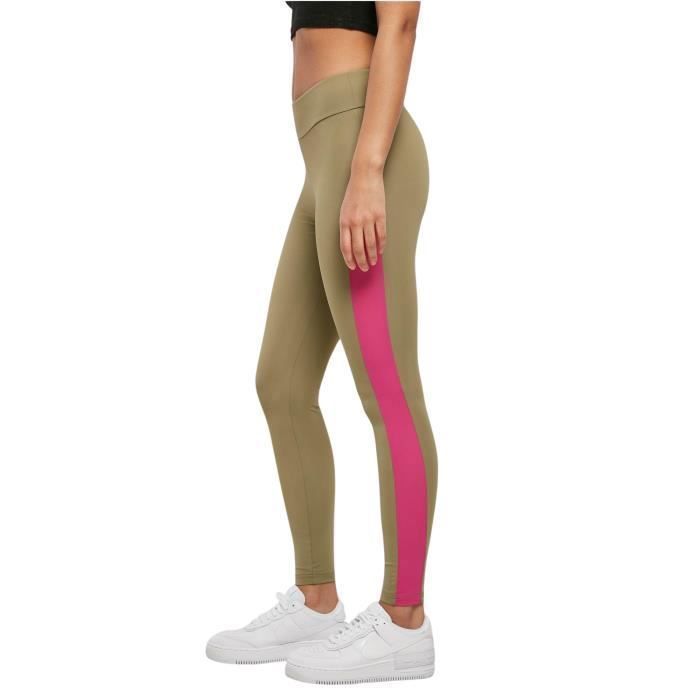 Legging femme Urban Classics Color Block - vert kaki/violet - XS