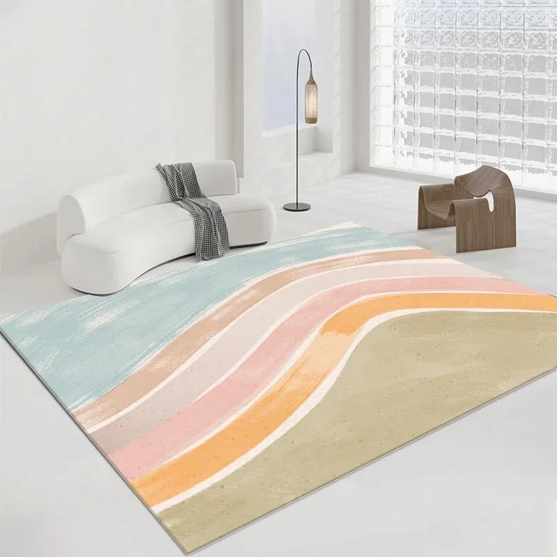 Simple Rainbow Line Pattern Floor Mat Door Front Decoration Home Living Room Floor Mat 40x60cm