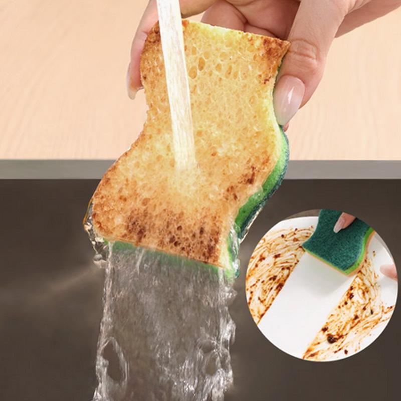 Wood Pulp Cleaning Sponge 10 Pcs, Bubbly & Non-Stick. 20x10x7cm, Super Absorbent, Safe for Surfaces