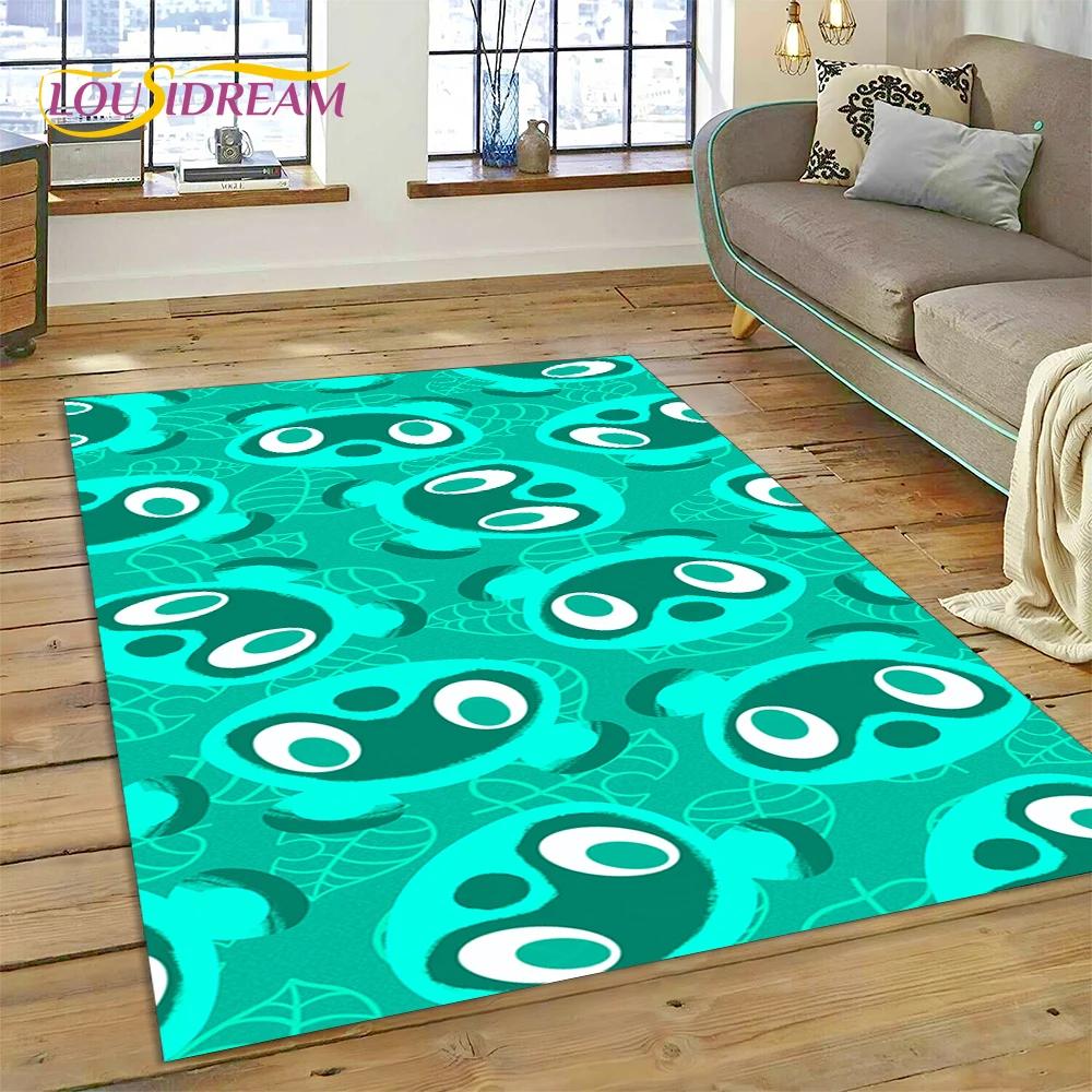 Niedlicher Animal Crossing New Horizons Cartoon Teppich für Schlafzimmer Wohnzimmer Zuhause Sofa Dekoration, Kinderspiel Große Dekor Bodenmatte
