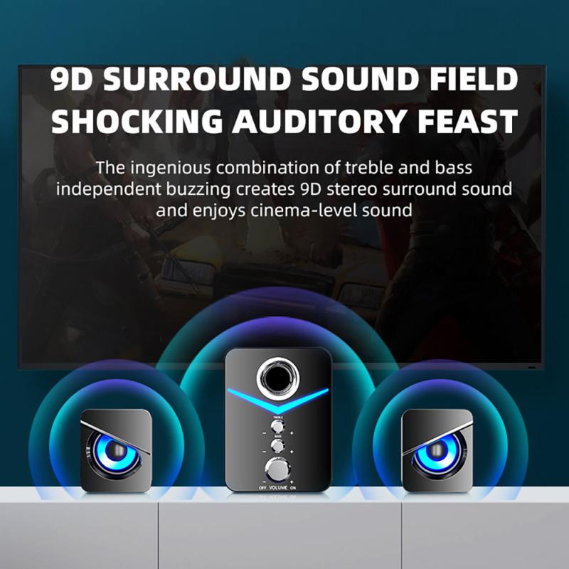 D221 Computerlautsprecher Kabelgebunden Bluetooth-kompatibel 5.0 Desktop-Kombinations-Audio USB-Soundeffekt