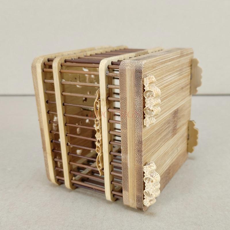 Relief Grasshopper Cage Boutique Cricket Raising Package Small Cricket High End Redwood Bamboo Weaving Bamboo Cage